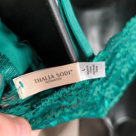 Thalia Sodi Glam Lace Supportive Lightly Padded Athletic Utility Stretch Bra L - Picture 7 of 7